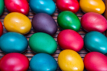 Fototapeta na wymiar color eggs for holiday easter, background