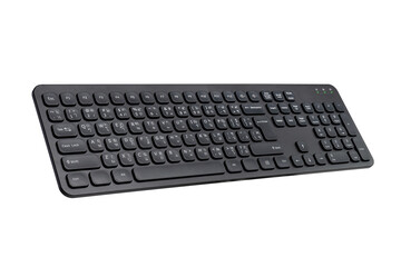 Top view thai and english computer keyboard, isolated on white background. - obrazy, fototapety, plakaty