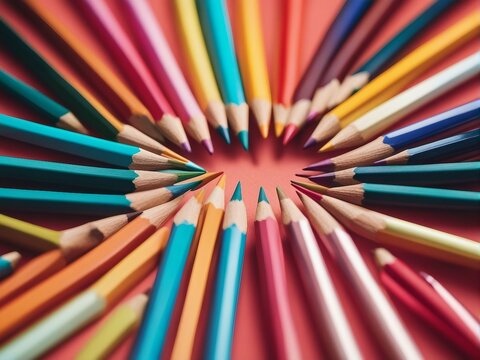 close up view of colorful wooden pencils side by side

