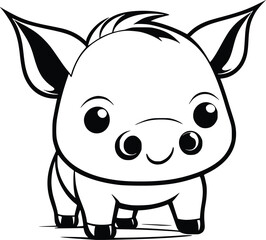 Simple Vector baby Pig illustration 