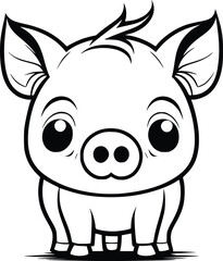 Simple Vector baby Pig illustration 