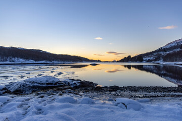 Sunset in Trælvikosen, Brønnøy, Helgeland, Norway