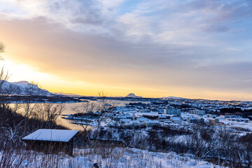 Sunset from skarsåsen, Brønnøysund, Helgeland, Norway