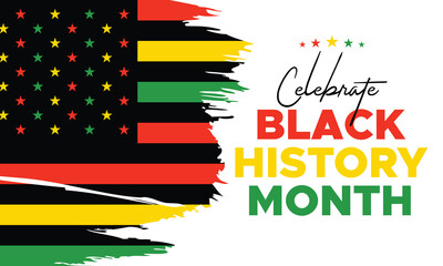 Fototapeta na wymiar Black History Month celebrated. February national black history month African American vector illustration Template for background, banner, card, poster with text inscription