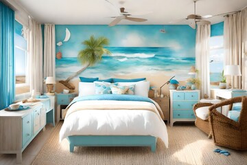 Beach themed bedroom.