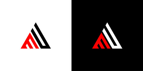 vector mu logo combination of triangles - obrazy, fototapety, plakaty
