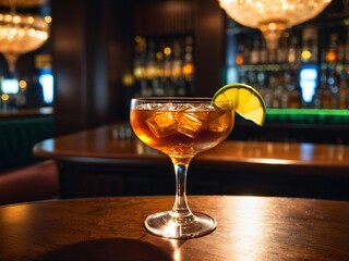 Sophisticated and Balanced The Chicago Lounge Manhattan. AI Generated.