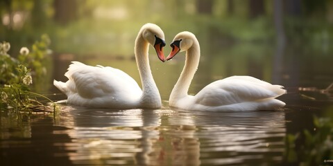 Fototapeta premium Swans particularly those associated with love