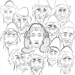 Pretty beautiful Albanian women, around with Albanian men head around