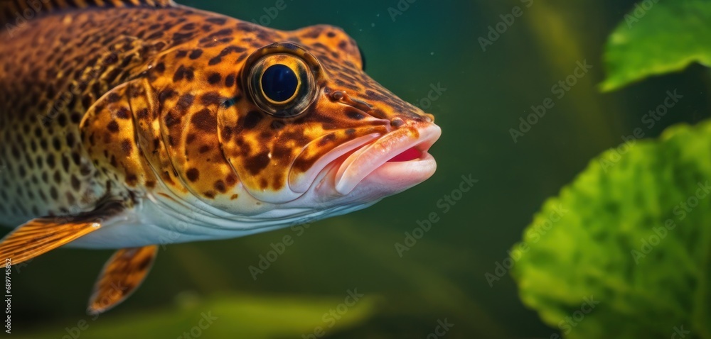 Poster a close up of a fish with it's mouth open and it's mouth wide open with its mouth wide open.