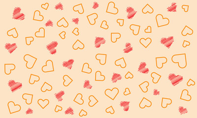 seamless background with hearts