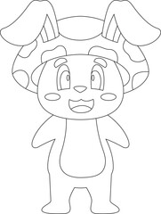 Rabbit Mushroom Animal Vector Graphic Art Illustration