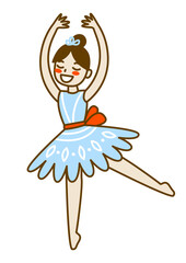 Cartoon ballet girl character isolated on white for Your design