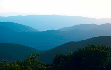 An abstract view of the Blue Ridge mountains suitable as a background or backdrop