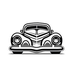 Vector vintage low rider auto, retro old car illustration icon