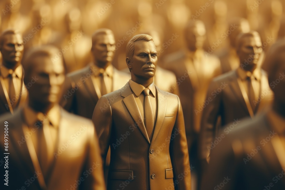 Poster a statue of a man wearing a suit and tie. suitable for business or office-related concepts