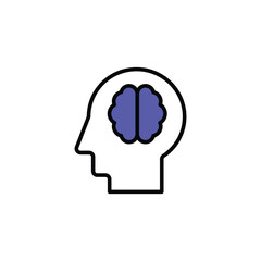 Fototapeta na wymiar Human Brain icon design with white background stock illustration