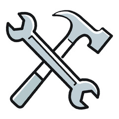 Wrench and hammer