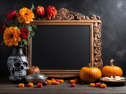 Jack-o'-lantern border, spooky pumpkin frame, Halloween-themed frame, pumpkin outline, festive pumpkin border