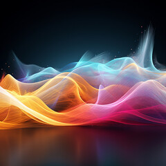 Fototapeta premium abstract background with glowing lines, an abstract background, Singular intricately flowing colored smoke stream digital painting, generative ai