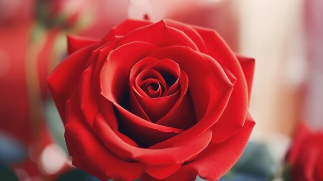 Beautiful bright red rose close-up opening Spa ideas, weddings, birthdays, Valentine's Day, Mother's Day, concepts.