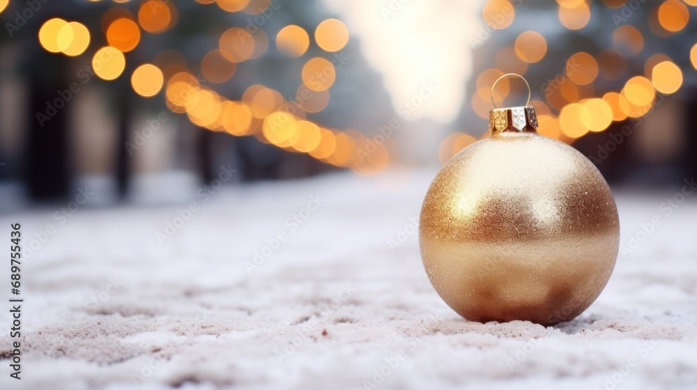 Poster christmas decorations on bokeh background. new year concept. copy space. with a blurred background