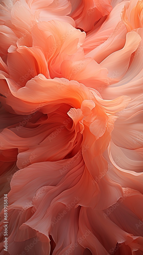 Poster fur background in peach fuzz shade, fluffy splash banner with space for text. concept: delicate colo