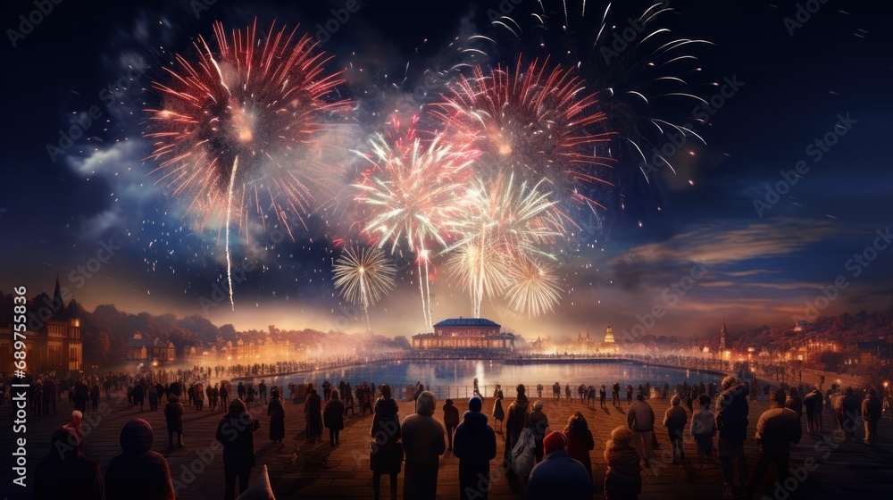 Aufkleber fireworks to celebrate the new year or various festivals that many people look forward to watching.