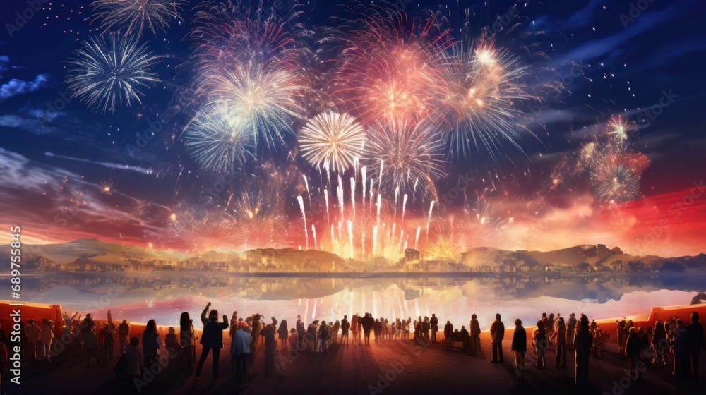 Aufkleber fireworks to celebrate the new year or various festivals that many people look forward to watching.