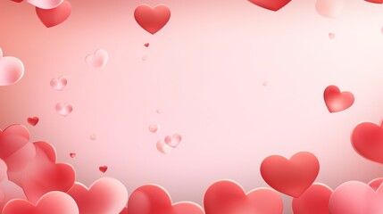 valentine's day heart background Red hearts and pink hearts valentine greeting card design