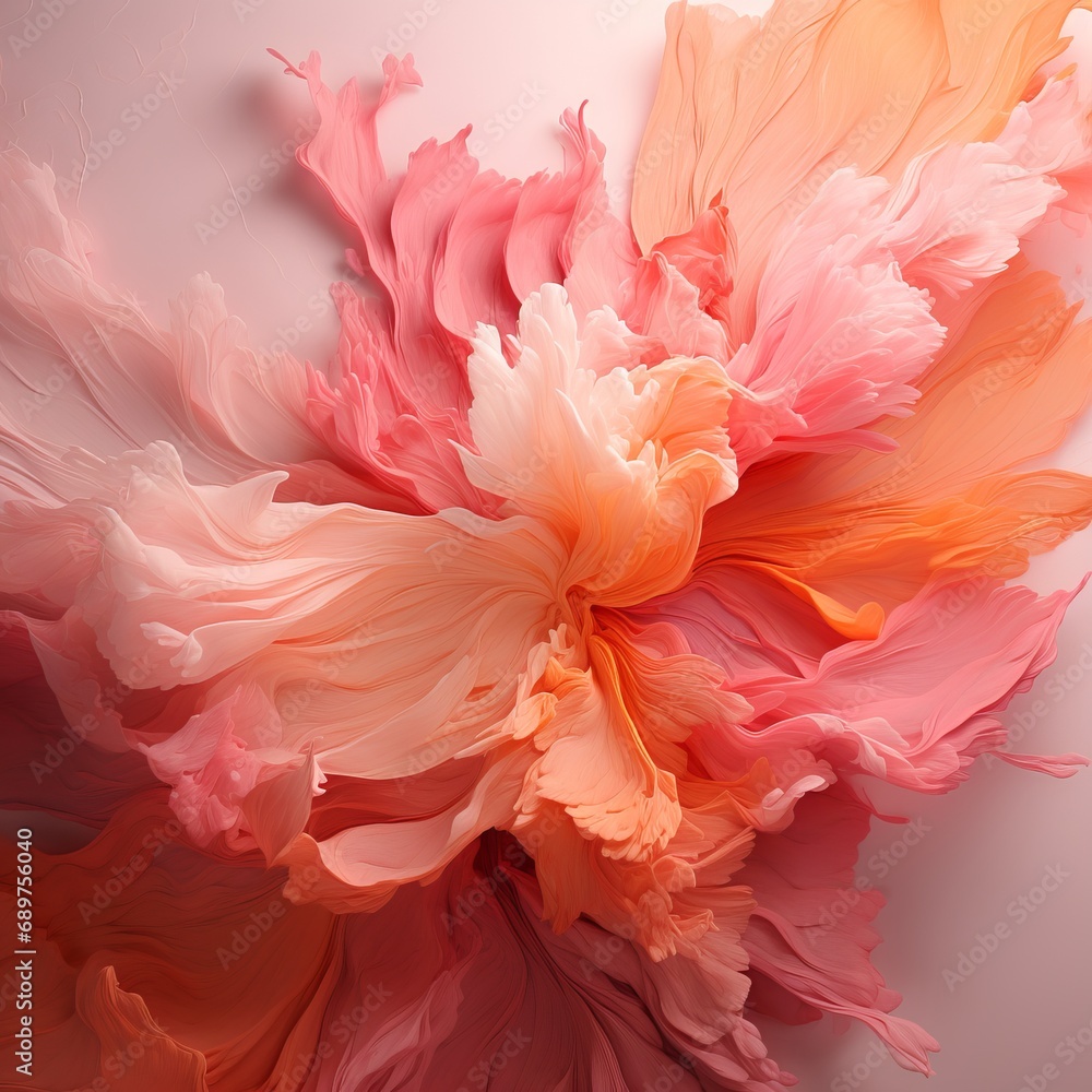Aufkleber abstract background of wavy lines in peach fuzz shade, banner with space for text. concept: delicate