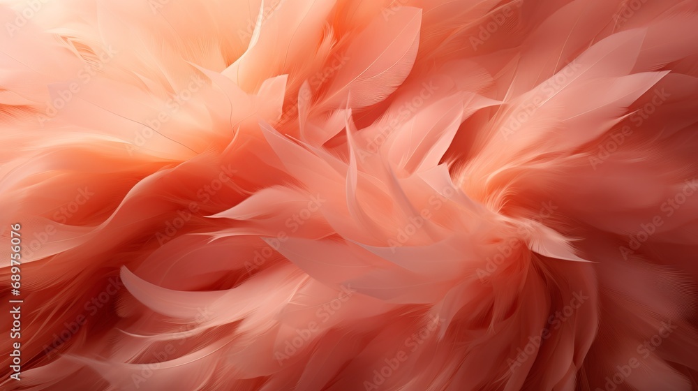 Poster fur background in peach fuzz shade, fluffy splash banner with space for text. concept: delicate colo