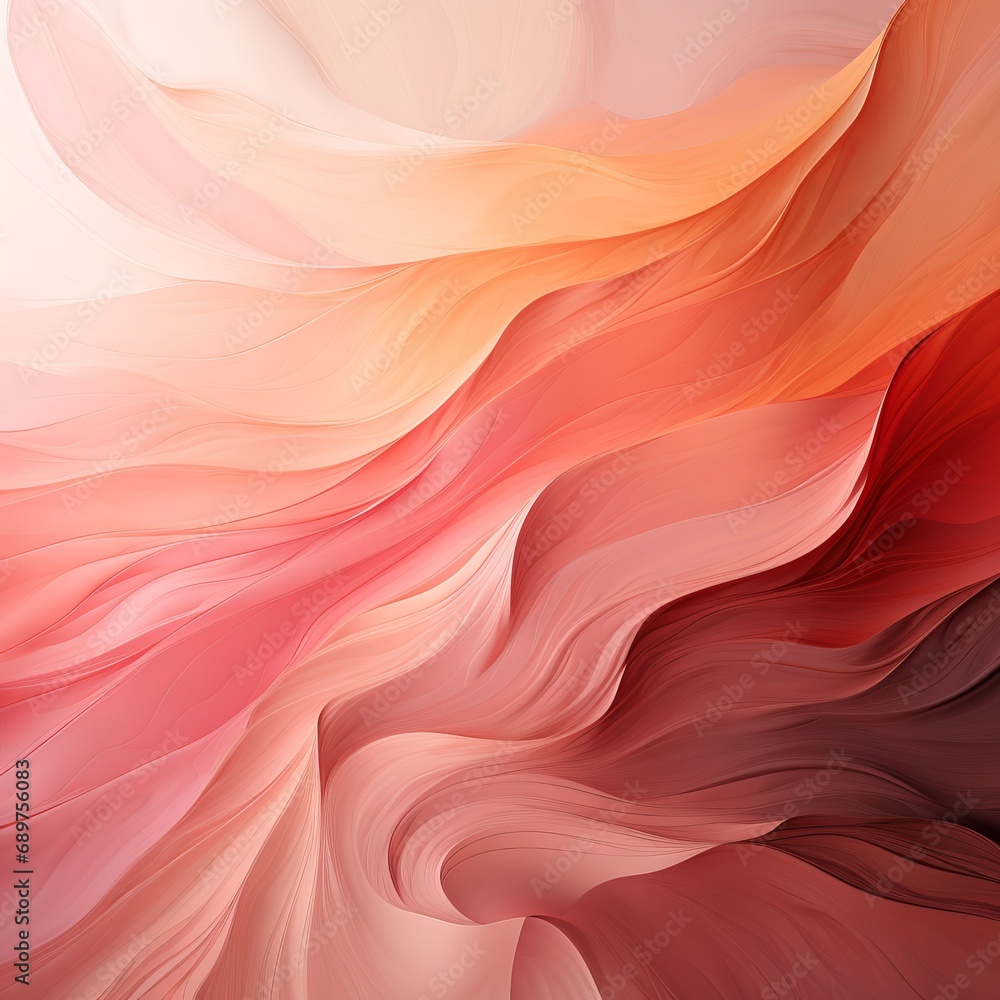 Aufkleber abstract background of wavy lines in peach fuzz shade, banner with space for text. concept: delicate