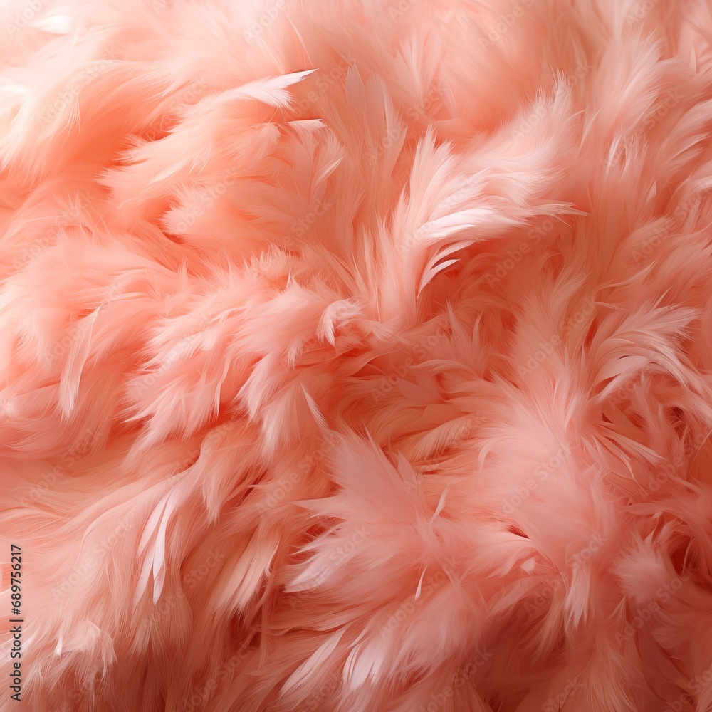 Poster fur background in peach fuzz shade, fluffy splash banner with space for text. concept: delicate colo