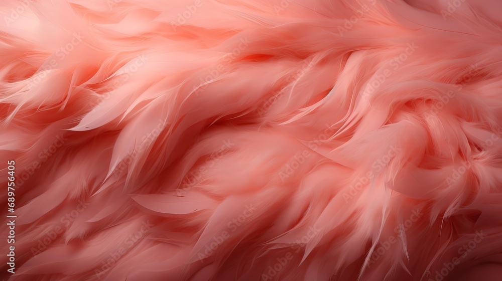 Poster fur background in peach fuzz shade, fluffy splash banner with space for text. concept: delicate colo