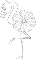 Flamingo Flower Animal Vector Graphic Art Illustration