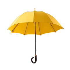 Yellow umbrella isolated on transparent background, generative AI.