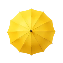 Fotobehang Yellow umbrella isolated on transparent background, generative AI. © Aga Bak