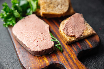 pate foie gras liver poultry eating cooking appetizer meal food snack on the table copy space food...