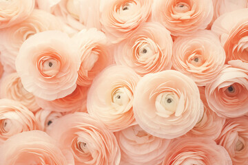 ranunculus background in color of the year 2024 peach fuzz