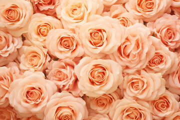 roses background in color of the year 2024 peach fuzz