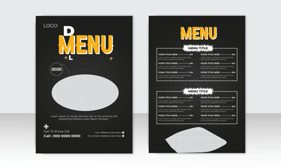 Fast Food Flyer Design Template cooking restaurant menu, Vector illustration for banner, poster, flyer, cover, menu, brochure.