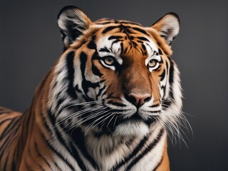 Fototapeta premium portrait of tiger, isolated white background