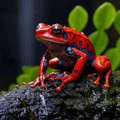 Deurstickers Very nice red frog images Generative AI © MiltonKumar