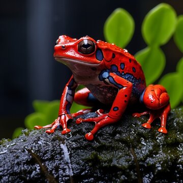 Very nice red frog images Generative AI