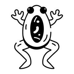 An outline icon of frog dissection 