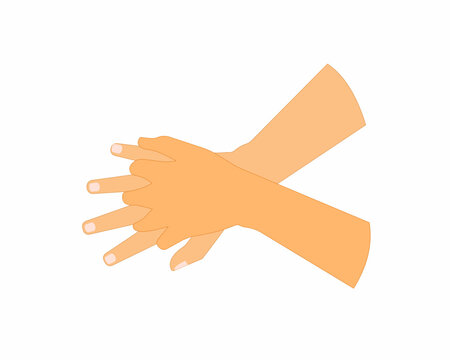 Correct hand lock Emergency first aid CPR performance vector illustration