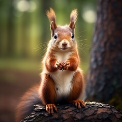 Naklejka na ściany i meble Very nice squirrel animal image Generative AI