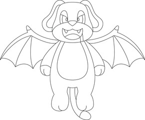 Dog Halloween Bat Animal Vector Graphic Art Illustration