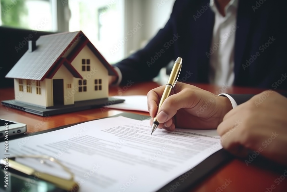 Aufkleber a person sitting at a desk, using a pen and paper. this image can be used to depict writing, note-ta
